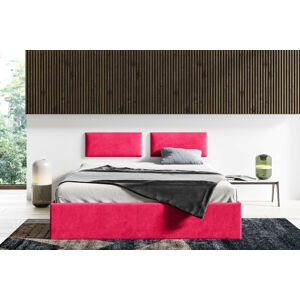 Eka Čalouněná postel Lucy - 160x200 cm Barva látky Trinity: (2309) Červená, Úložný prostor: Bez úložného prostoru