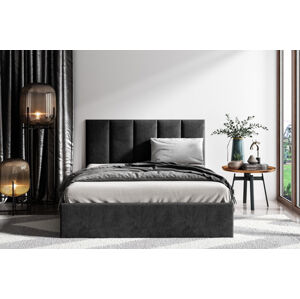 Čalouněná postel Lucy 1 - 140x200 cm Barva látky Casablanca: Černá (16)
