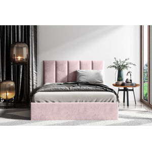 Čalouněná postel Lucy 1 - 140x200 cm Barva látky Casablanca: Pastelová růžová (19)