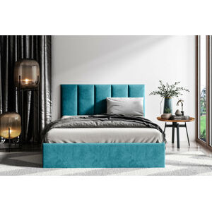 Čalouněná postel Lucy 1 - 140x200 cm Barva látky Casablanca: Azurová (13)
