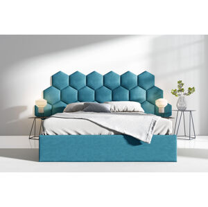 Čalouněná postel Lucy 3 - 140x200 cm Barva látky Casablanca: Azurová (13)
