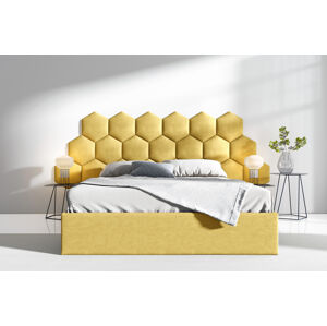 Eka Čalouněná postel Lucy 3 - 140x200 cm Barva látky Trinity: (2318) Žlutá, Úložný prostor: Bez úložného prostoru