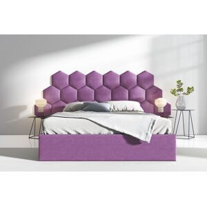 Čalouněná postel Lucy 3 - 160x200 cm Barva látky Casablanca: Fialová (11)