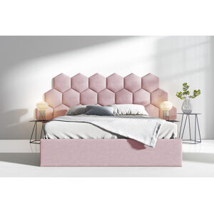 Čalouněná postel Lucy 3 - 160x200 cm Barva látky Casablanca: Pastelová růžová (19)