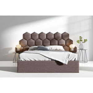 Čalouněná postel Lucy 3 - 160x200 cm Barva látky Casablanca: Tmavá hnědá (08)