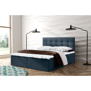 Eka Kontinentální čalouněná postel Oslo - Lux (200x200 cm) Barva látky Lux: 20 Modrošedá
