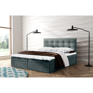 Eka Kontinentální čalouněná postel Oslo - Lux (200x200 cm) Barva látky Lux: 05 Šedá