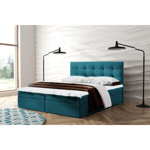 Kontinentální čalouněná postel Oslo - Cassablanca (90x200 cm) Barva látky Casablanca: Azurová (13)