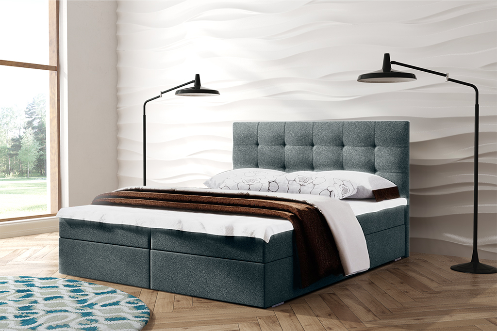 Eka Kontinentální čalouněná postel Oslo - Cassablanca (180x200 cm) Barva látky Trinity: (2314) Šedá