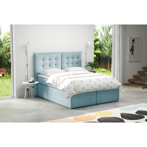 Eka Kontinentální čalouněná postel Soft - Cassablanca (200x200 cm) Barva látky Trinity: (2322) Světlá modrá