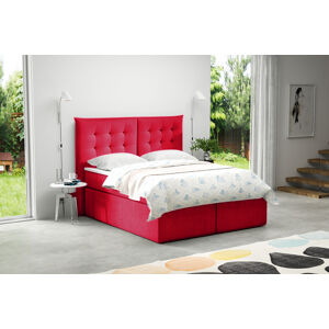 Kontinentální čalouněná postel Soft - Cassablanca (200x200 cm) Barva látky Casablanca: Červená (09)