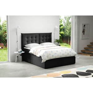 Kontinentální čalouněná postel Soft - Cassablanca (200x200 cm) Barva látky Casablanca: Černá (16)