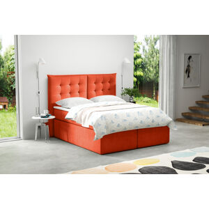 Kontinentální čalouněná postel Soft - Cassablanca (200x200 cm) Barva látky Casablanca: Oranžová (17)