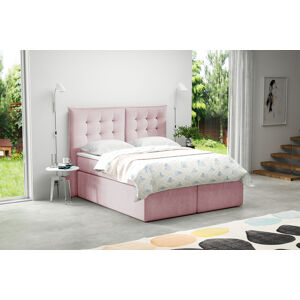 Eka Kontinentální čalouněná postel Soft - Cassablanca (200x200 cm) Barva látky Trinity: (2319) Světlá růžová