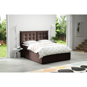 Kontinentální čalouněná postel Soft - Cassablanca (120x200 cm) Barva látky Casablanca: Tmavá hnědá (08)