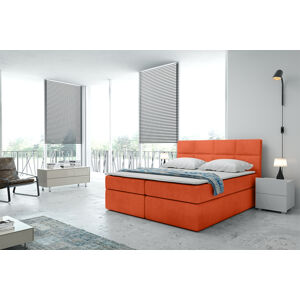 Kontinentální čalouněná postel Smoth - Cassablanca (200x200 cm) Barva látky Casablanca: Oranžová (17)
