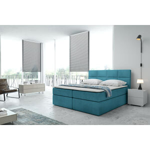 Kontinentální čalouněná postel Smoth - Cassablanca (90x200 cm) Barva látky Casablanca: Azurová (13)