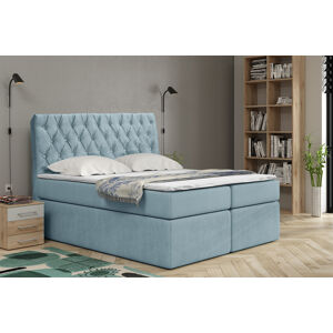 Kontinentální čalouněná postel Luxurious - Cassablanca (90x200 cm) Barva látky Casablanca: Modrá (22)