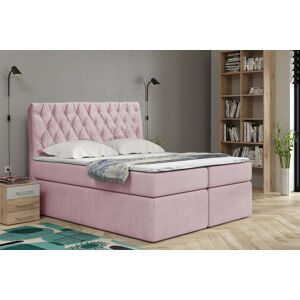 Kontinentální čalouněná postel Luxurious - Cassablanca (140x200 cm) Barva látky Casablanca: Pastelová růžová (19)