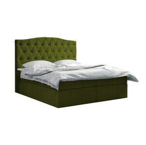 Kontinentální čalouněná postel Exclusive - Fresh (180x200 cm) Barva látky - Fresh: Olivová (12)
