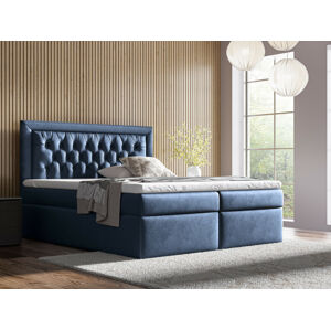 Kontinentální čalouněná postel Mona - Kronos (200x200 cm) Barva látky Kronos: 08 Modrá