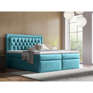 Eka Kontinentální čalouněná postel Mona - Kronos (90x200 cm) Barva látky: Azurová (13)