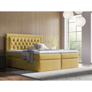 Eka Kontinentální čalouněná postel Mona - Trinity (90x200 cm) Barva látky Trinity: (2318) Žlutá
