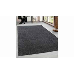 Jednobarevný šedý koberec s moderním vzorem a krátkým vlasem, 80 x 50 cm