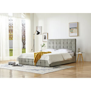 L4H Čalouněná postel Bresso 160 x 200 cm – Světle šedá