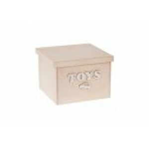 FK Dřevěný box na hračky - Toys 20x20x15 cm, Přírodní