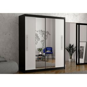 IDZ Šatní skříň Torino se zrcadlem Barva dřeva: Černá + Bílá