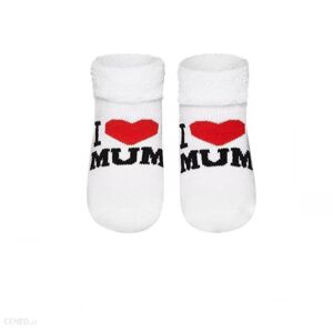 MR Kojenecké  ponožky - I love mum bílé - vel. 56 - 62
