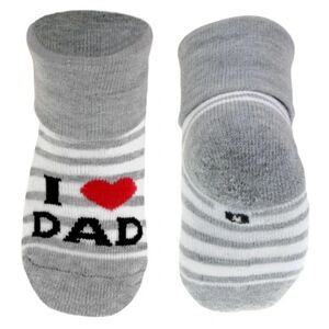 Bobas Kojenecké  ponožky - I love dad - vel. 68 - 74 - šedé