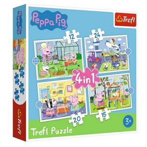 MR Dětské puzzle 4 v 1 -  Prasátko Peppa - Peppa pig