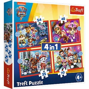 Dětské puzzle 4 v 1 - Tlapková patrola ve městě