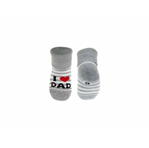 Bobas Kojenecké  ponožky - I love dad - vel. 56 - 62 šedé proužky