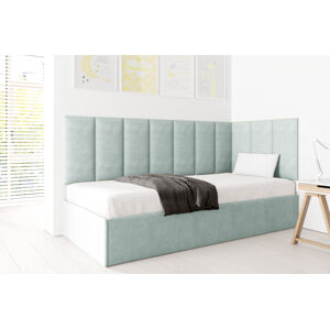 Eka Čalouněná postel Lucy s čalouněnými panely ZDARMA - 90x200 cm Barva látky Trinity: (2321) Světlá zelená