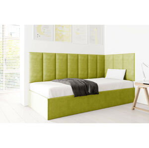 Eka Čalouněná postel Lucy s čalouněnými panely ZDARMA - 90x200 cm Barva látky Trinity: (2312) Zelená