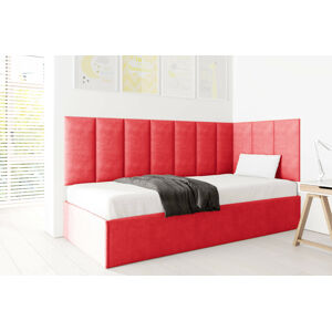 Eka Čalouněná postel Lucy s čalouněnými panely ZDARMA - 90x200 cm Barva látky Trinity: (2309) Červená