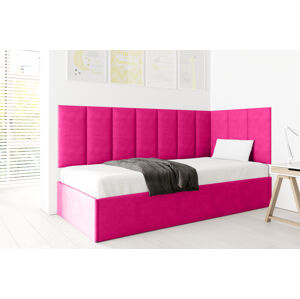 Eka Čalouněná postel Lucy s čalouněnými panely ZDARMA - 90x200 cm Barva látky Trinity: (2310) Růžová