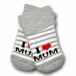 MR Kojenecké  ponožky - I love mum - vel. 80 - 86 bílé