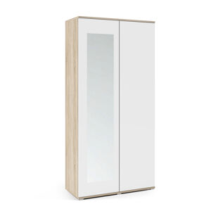 Eka Šatní skříň Trinity 90 cm, se zrcadlem Barva dřeva: Sonoma/Bílá