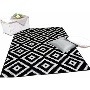 Koberce Kusový koberec Hevus bílá s černou - 120 x 160 cm