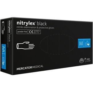 Jednorázové rukavice NITRYLEX BLACK 100 ks - bez pudru Velikost: M