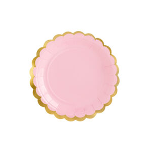 PCo Papírové talířky - Růžový 18 cm, 6ks