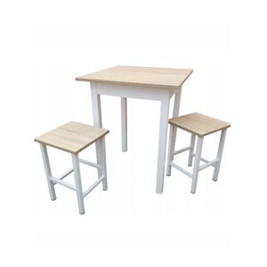 Dede Set - kuchyňský stůl 60 x 60 cm + 2x židle MINI  -  dub sonoma / bílá