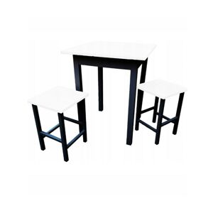 Ali Set - kuchyňský stůl 60 x 60 cm + 2x židle MINI  -  bílá / černá