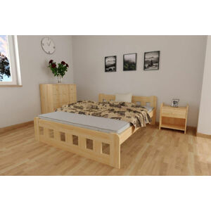 Maxi Zvýšená postel z masivu Nikola 140 x 200 cm - barva Borovice ROŠT ZDARMA