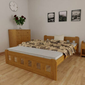 Maxi Zvýšená postel z masivu Nikola 160 x 200 cm - barva Olše ROŠT ZDARMA