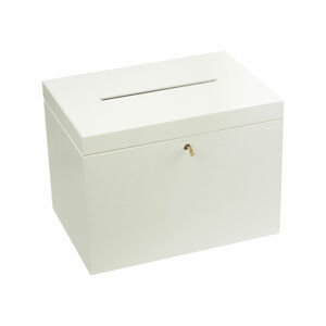 FK Dřevěný box na svatební přání na klíč - 29x20x21 cm - Bílý